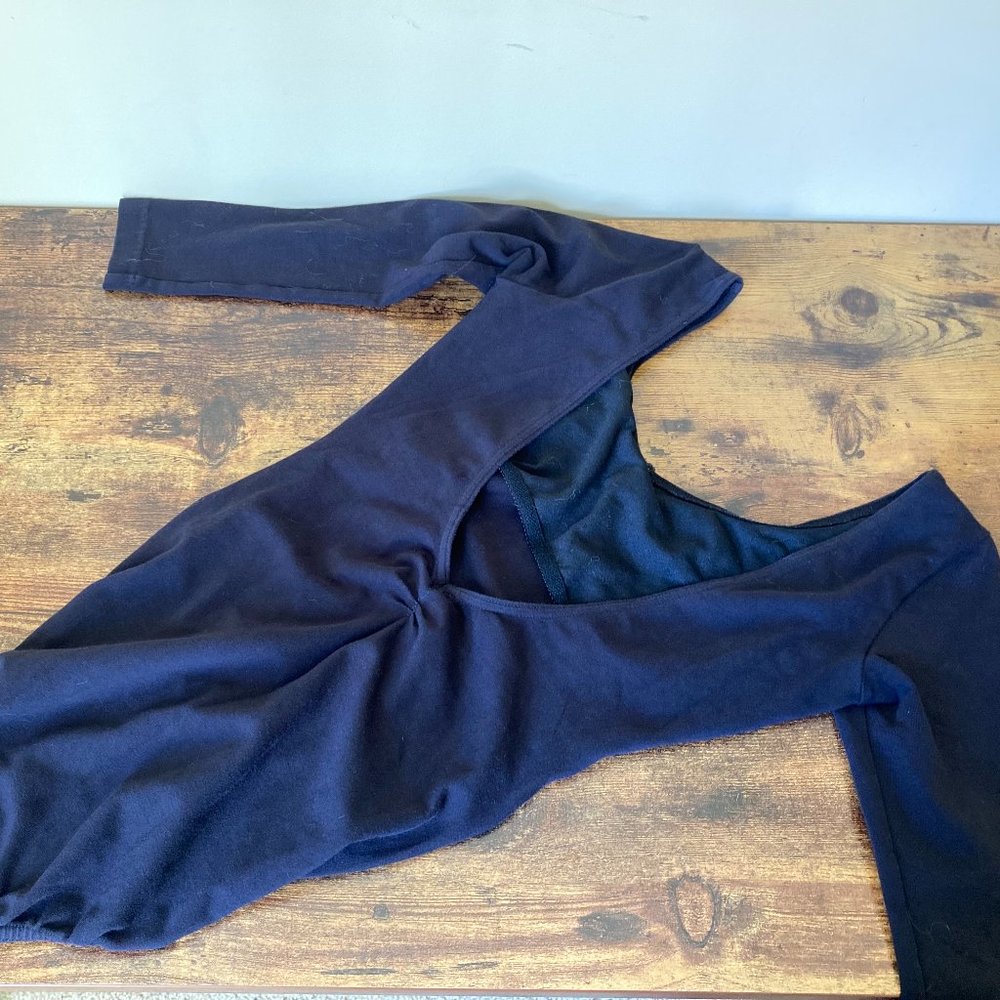 open back Black Bodysuit - BLOCH 3/4 sleeve leotard